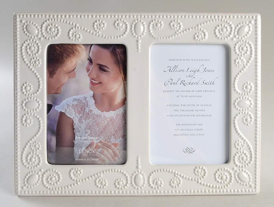 French Perle White Double Picture Frame by Lenox-1
