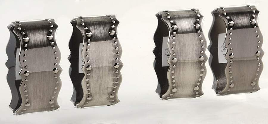 French Perle White Metal Napkin Ring - Set of 4 by Lenox-1