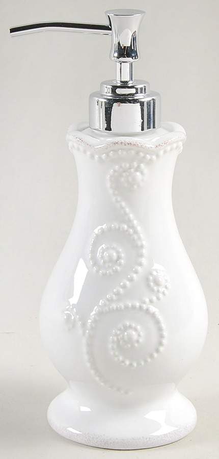 French Perle White Lotion/Soap Dispenser by Lenox-1