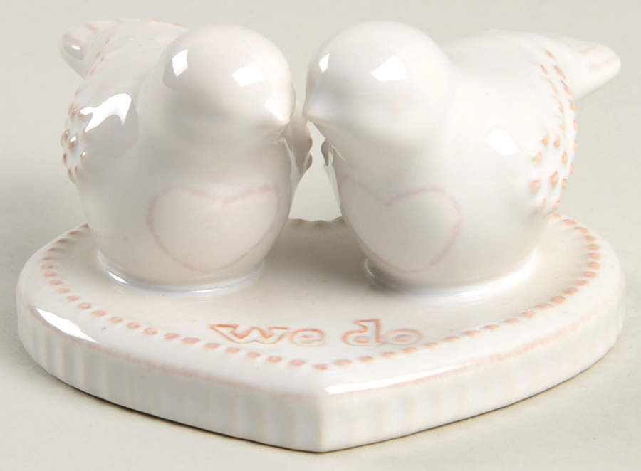 French Perle White Love Birds Cake Topper by Lenox-1
