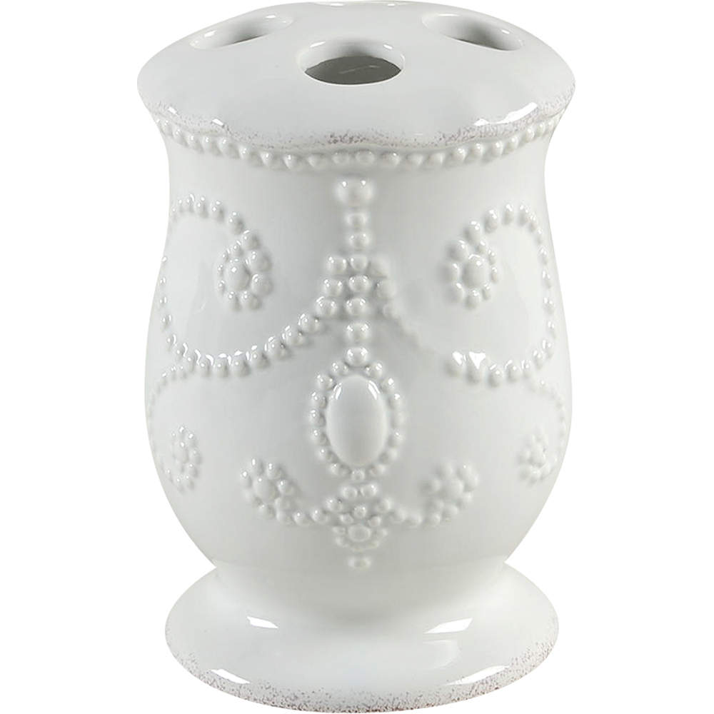 French Perle White Toothbrush Holder by Lenox-1