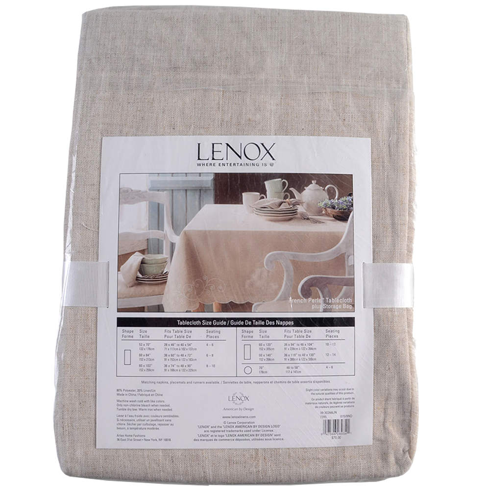 French Perle White 14" X 70" Cloth Table Runner by Lenox-1