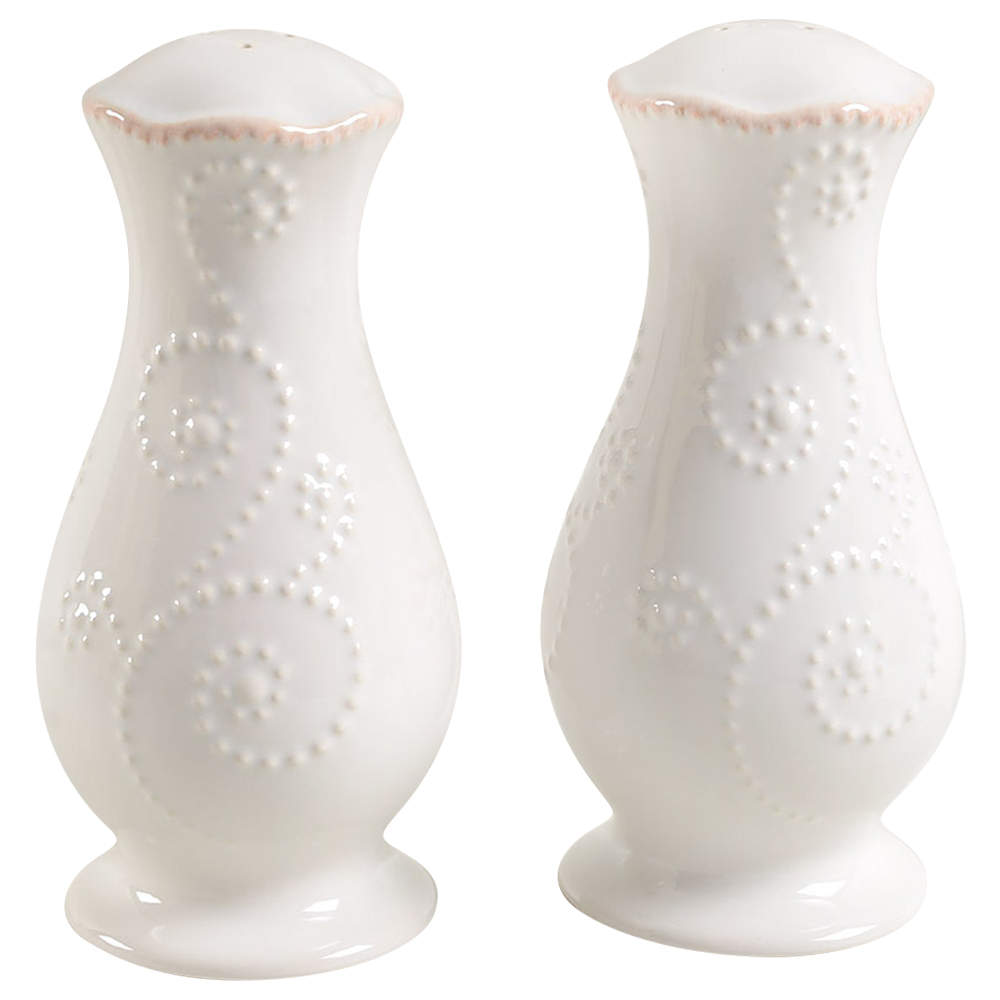 French Perle White Salt & Pepper Set by Lenox-1