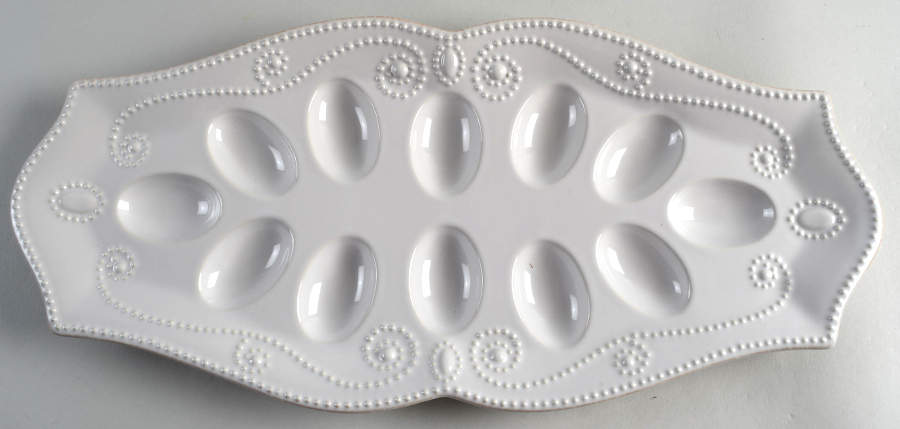 French Perle White Deviled Egg Tray by Lenox-1