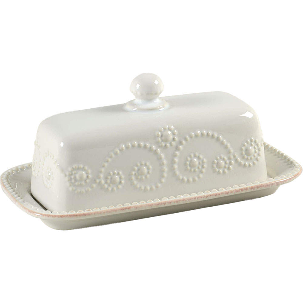 French Perle White 1/4 Lb Covered Butter by Lenox-1