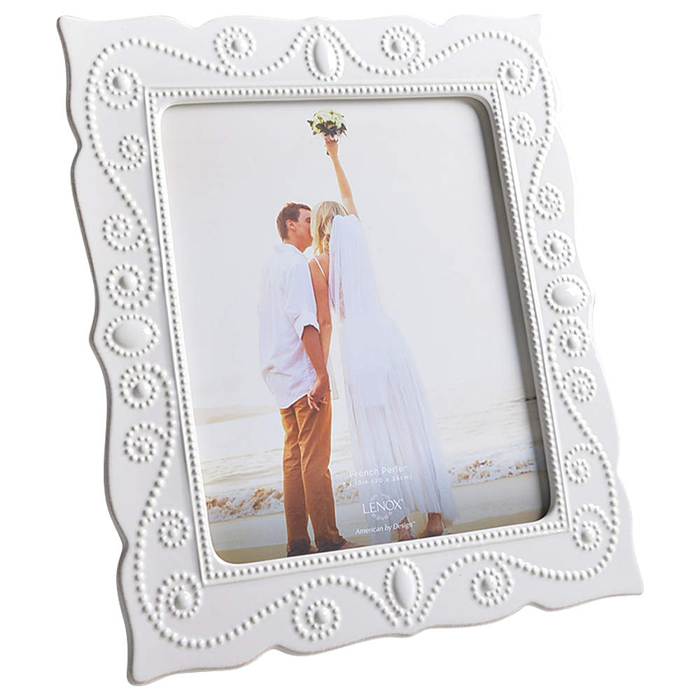 French Perle White Frame-Holds 8" X 10" by Lenox-1