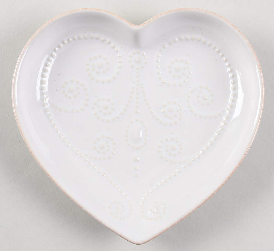 French Perle White Heart Shaped Dish by Lenox-1
