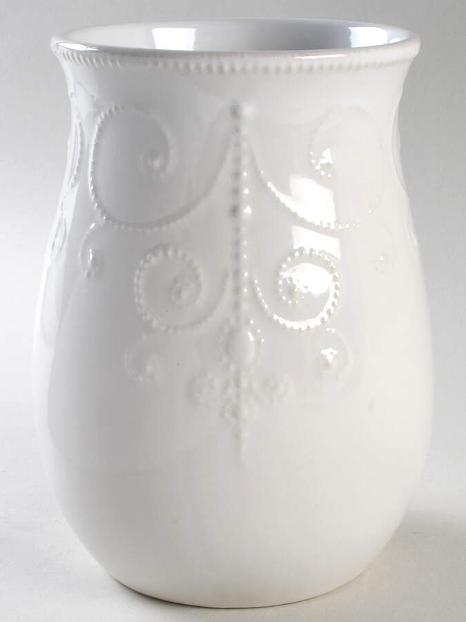 French Perle White Large Canister No Lid by Lenox-1