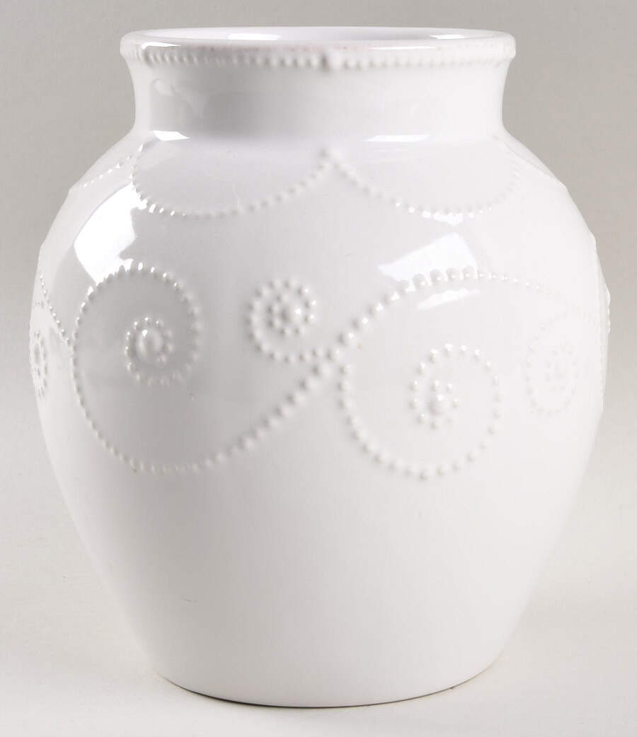 French Perle White Medium Canister No Lid by Lenox-1