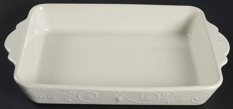 French Perle White 15" Rectangular Baker by Lenox-1