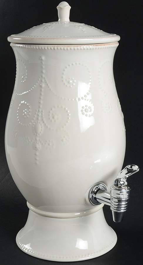 French Perle White Beverage Dispenser & Lid by Lenox-1
