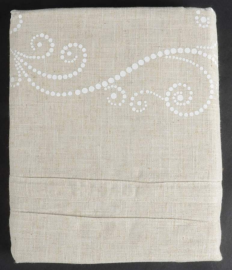 French Perle White 72" X 72" Cloth Shower Curtain by Lenox-1