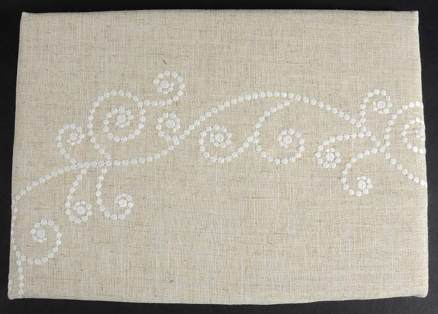 French Perle White 70" Round Tablecloth by Lenox-1