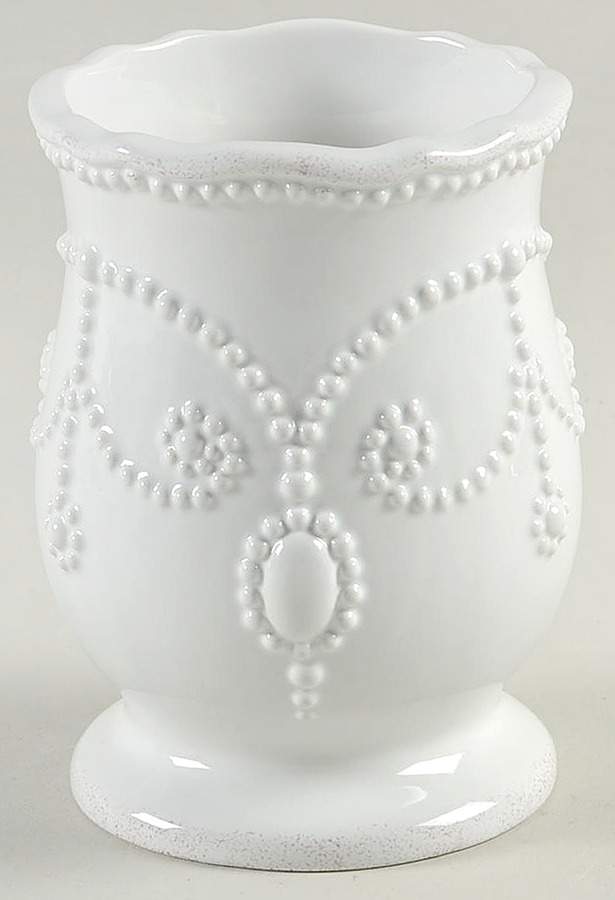 French Perle White China Bathroom Tumbler by Lenox-1