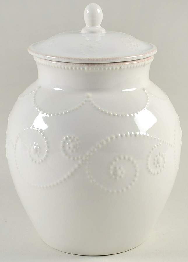 French Perle White Medium Canister & Lid by Lenox-1