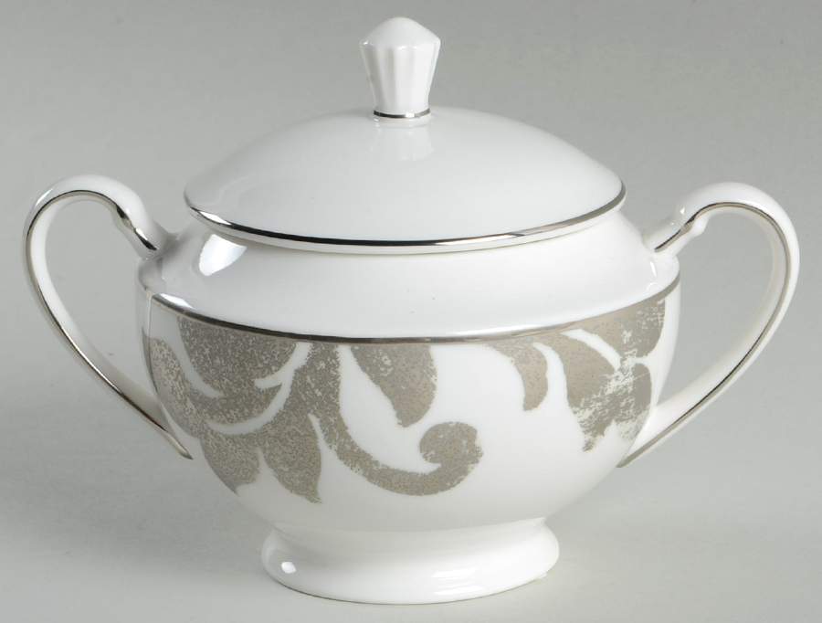 Silver Applique Sugar Bowl & Lid by Lenox-1