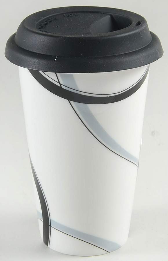 Vibe Black and Grey Travel Tumbler & Silicone/Plastic Lid by Lenox-1