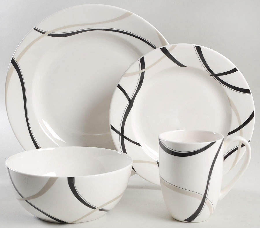 Vibe Black and Grey 4 Piece Place Setting by Lenox-1