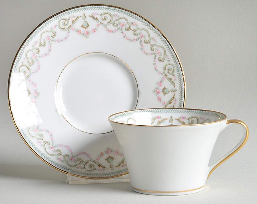 Regency Flat Cup & Saucer Set by Lanternier-1