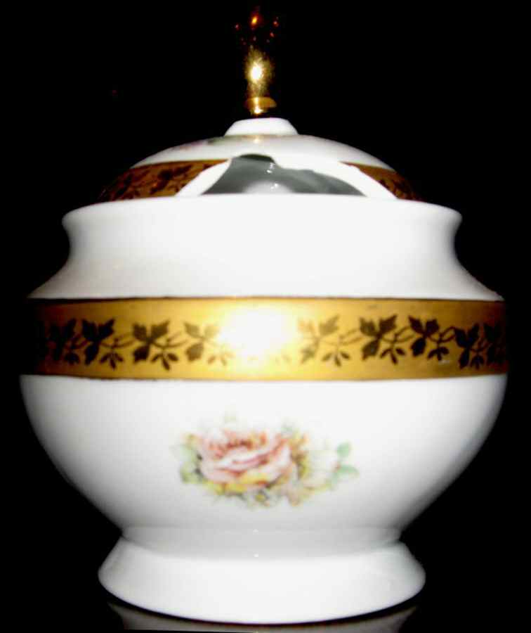 LIM516 Sugar Bowl & Lid by Limoges-French-1