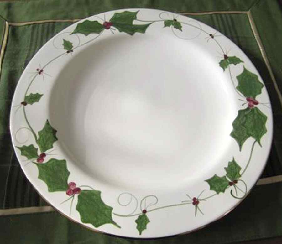 Antique Holly Dinner Plate by Laurie Gates-1