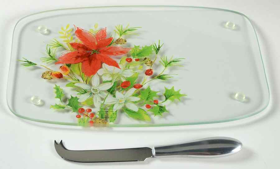 Winter Meadow Glassware Cheese Board & Stainless Knife by Lenox-1