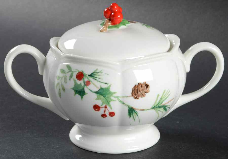 Winter Meadow Sugar Bowl & Lid by Lenox-1