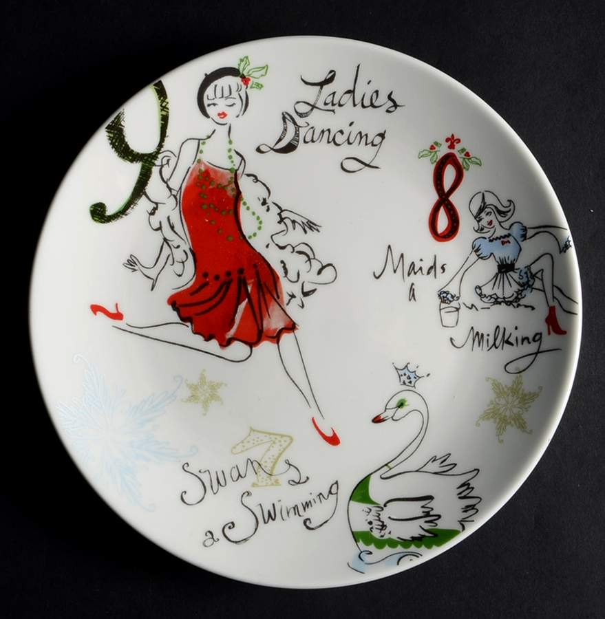 12 Days of Christmas Salad/Dessert Plate by Lenox-1