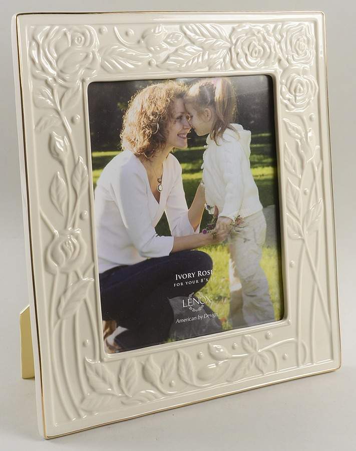 Ivory Rose Frame-Holds 8" X 10" by Lenox-1