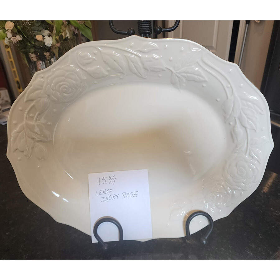 Ivory Rose 15" Oval Serving Platter by Lenox-1