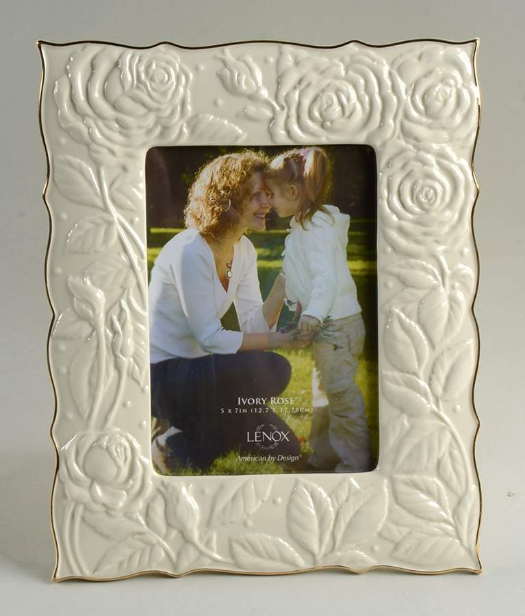 Ivory Rose Frame-Holds 5" X 7" by Lenox-1