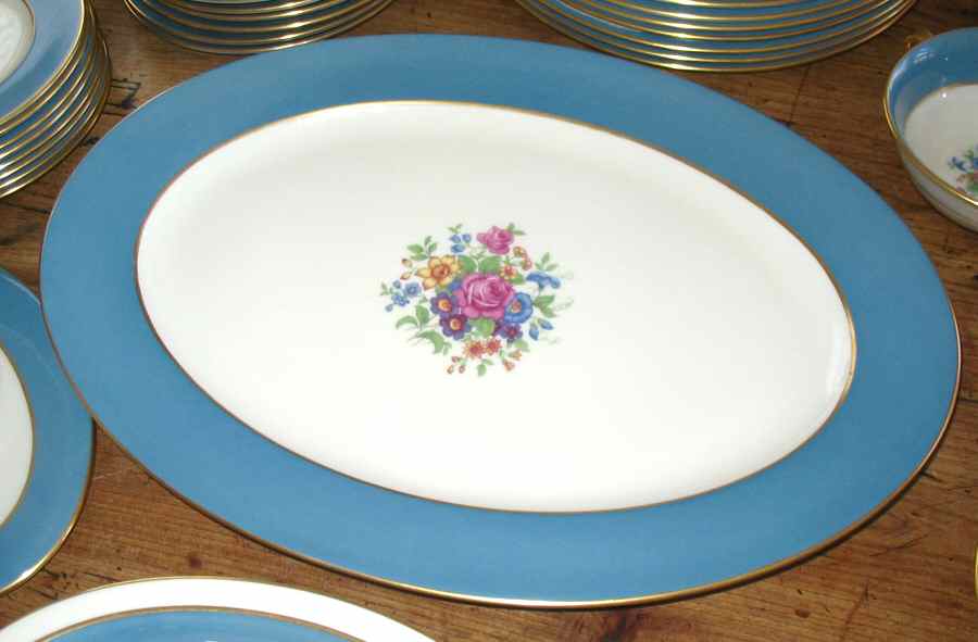 Stradivarius Blue (Smooth) 14" Oval Serving Platter by Lenox-1