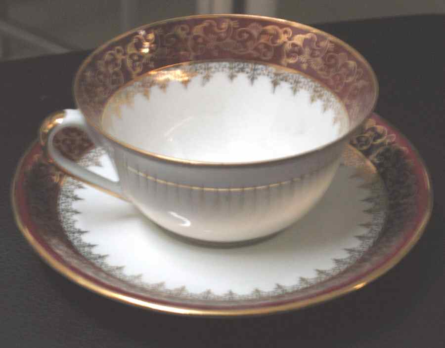 LIM528 Flat Cup & Saucer Set by Limoges-French-1