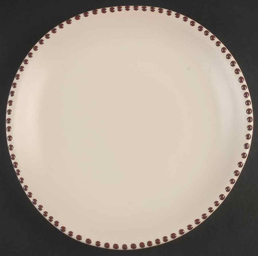 Dots on Rim (Raisin on Sand) Large Dinner Plate by Luna Garcia-1