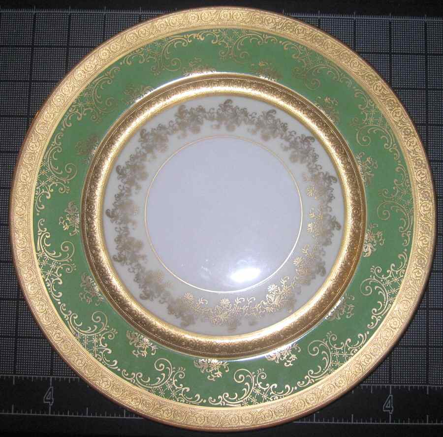 LET6 (Green Rim) Dinner Plate by Leighton-1