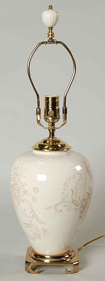 Damask 20" Electric Lamp No Shade by Lenox-1