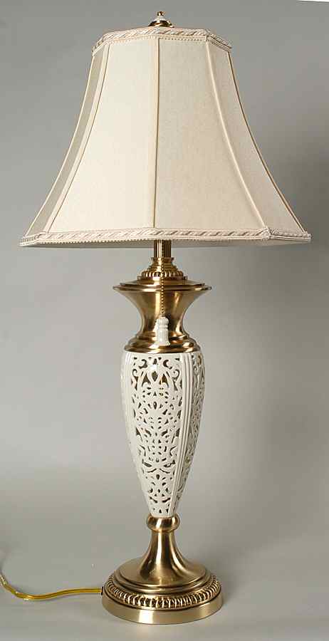 White Linen 31" Electric Lamp & Shade by Lenox-1