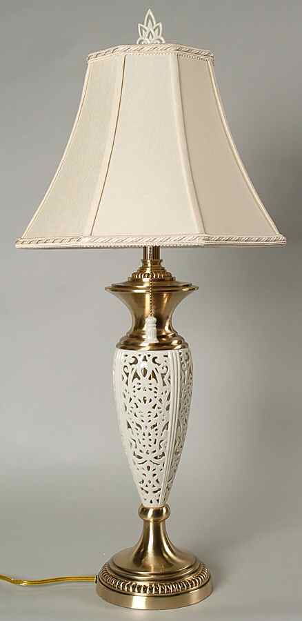 White Linen 31" Electric Lamp & Shade by Lenox-1