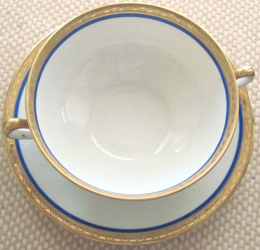 LNT338 Flat Cream Soup Bowl & Saucer Set by Lanternier-1