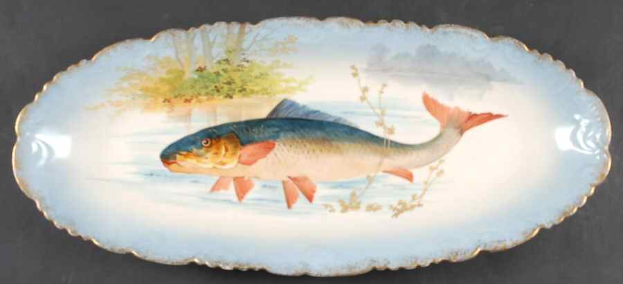 LIM535 20" Fish Platter by Limoges-French-1