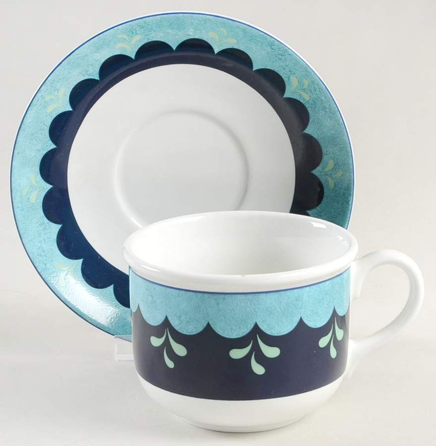 Bedazzle Turquoise Flat Cup & Saucer Set by Lenox-1