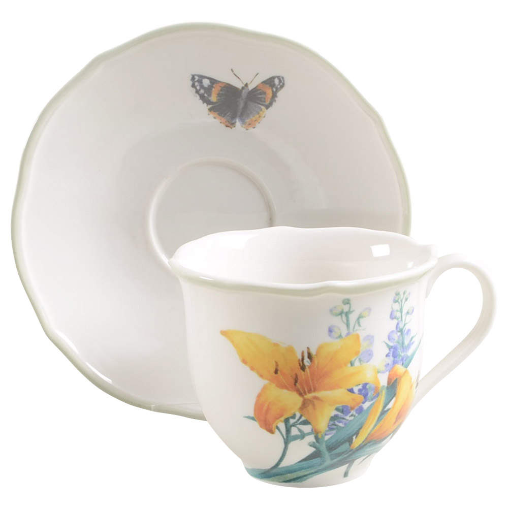 Floral Meadow Flat Cup & Saucer Set by Lenox-1