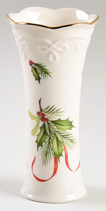 Mistletoe & Holly 5" Bud Vase by Lenox-1