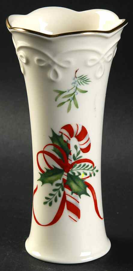 Mistletoe & Holly 5" Bud Vase by Lenox-1