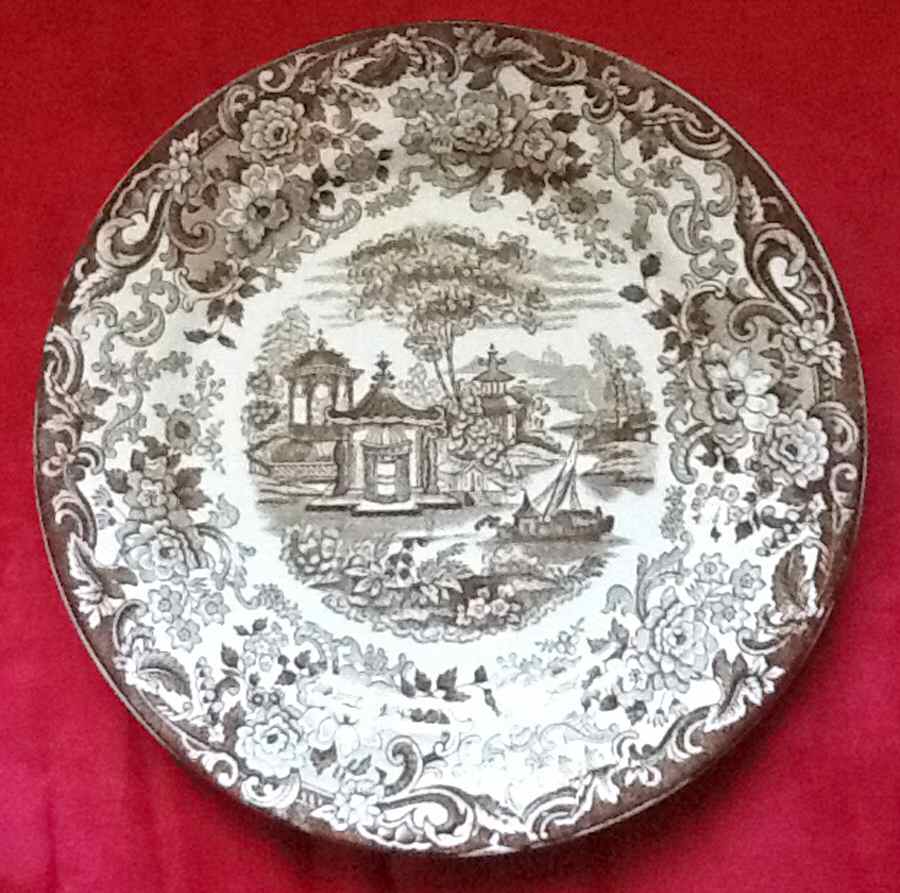 202 Brown Dinner Plate by La Cartuja de Sevill-1