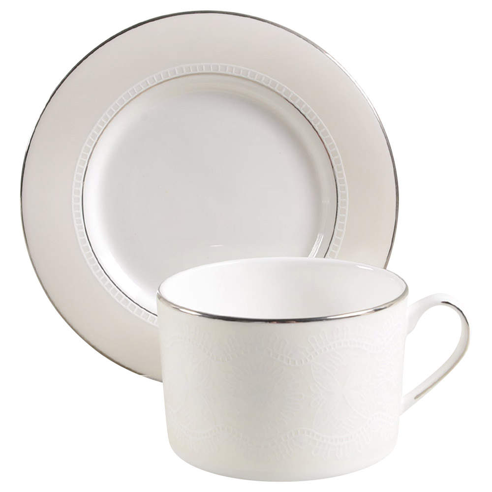 Chapel Hill Flat Cup & Saucer Set by Lenox-1