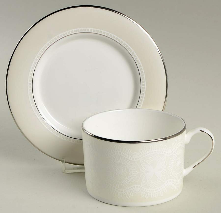 Chapel Hill Flat Cup & Saucer Set by Lenox-1