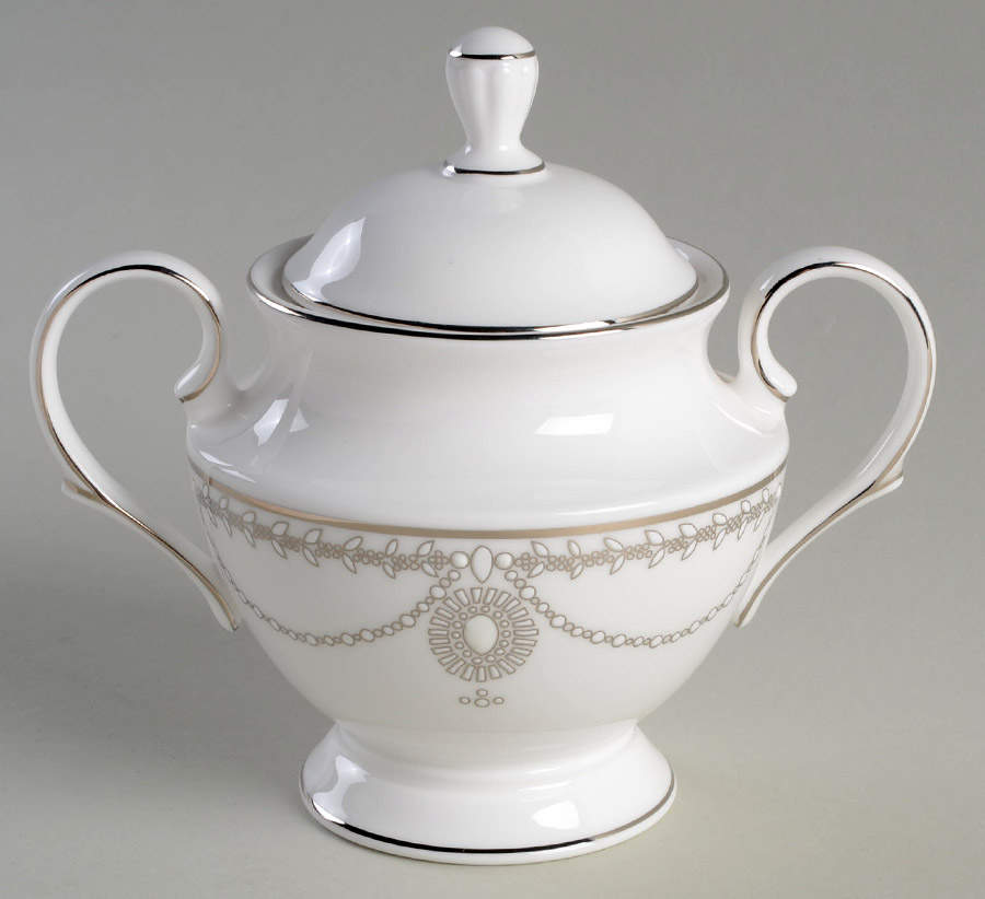 Empire Pearl Sugar Bowl & Lid by Lenox-1