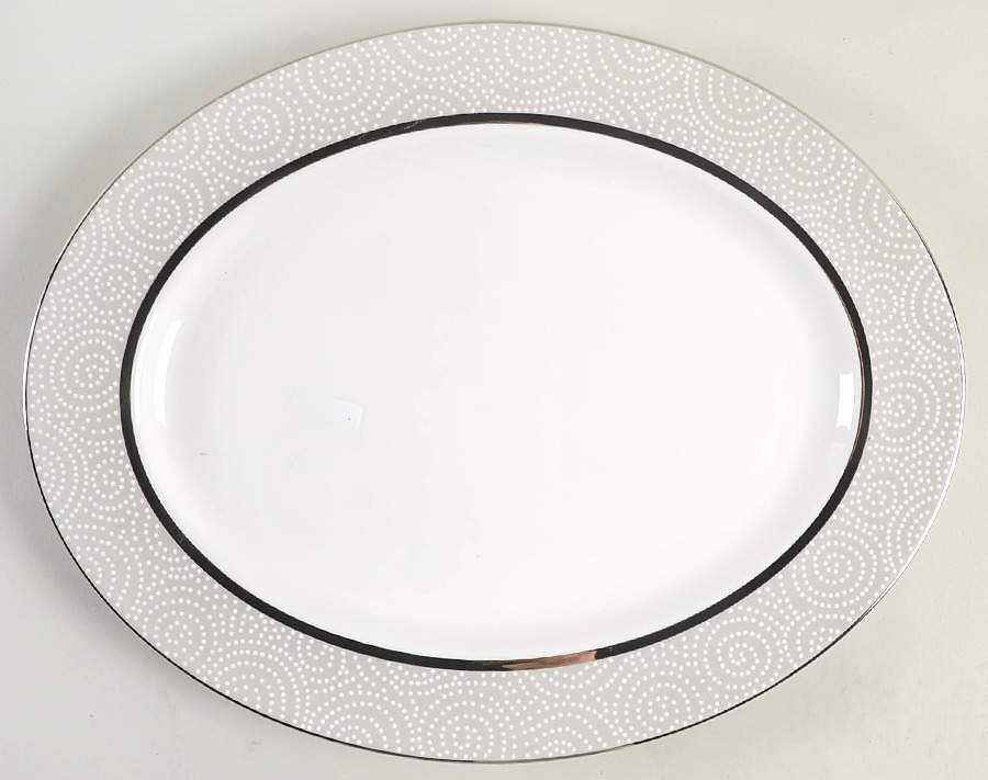 Pearl Beads 16" Oval Serving Platter by Lenox-1