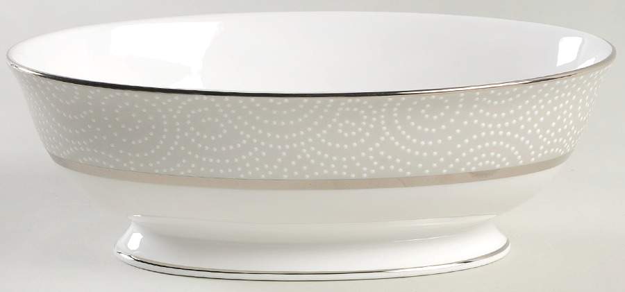 Pearl Beads 9" Oval Vegetable Bowl by Lenox-1